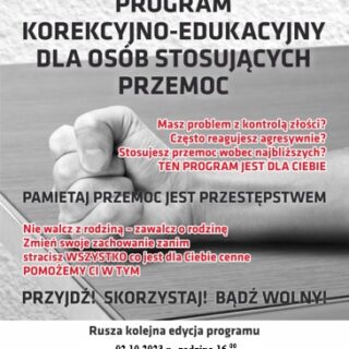 Programu korekcyjno-edukacyjnego dla osób stosujących przemoc