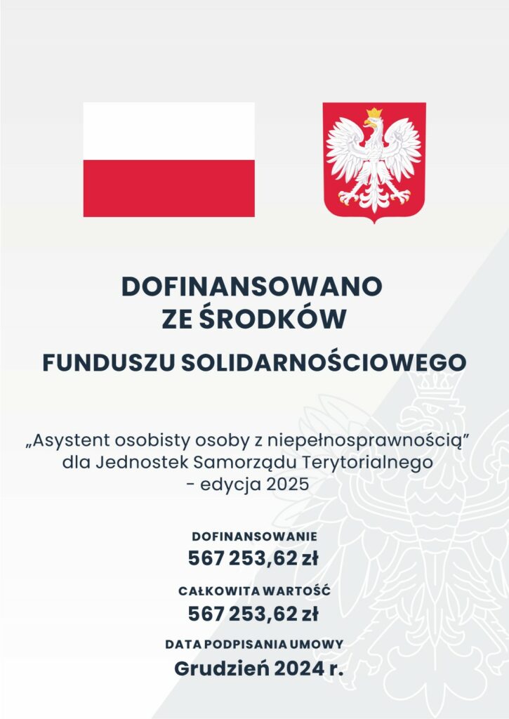 Dofinansowanie z Funduszu Solidarnościowego – Asystent osobisty osoby z niepełnosprawnością 2025