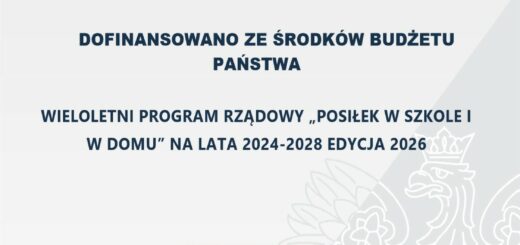 Informacja o dofinansowaniu programu „Posiłek w szkole i w domu” – edycja 2026 z budżetu państwa w wysokości 44 203 zł.